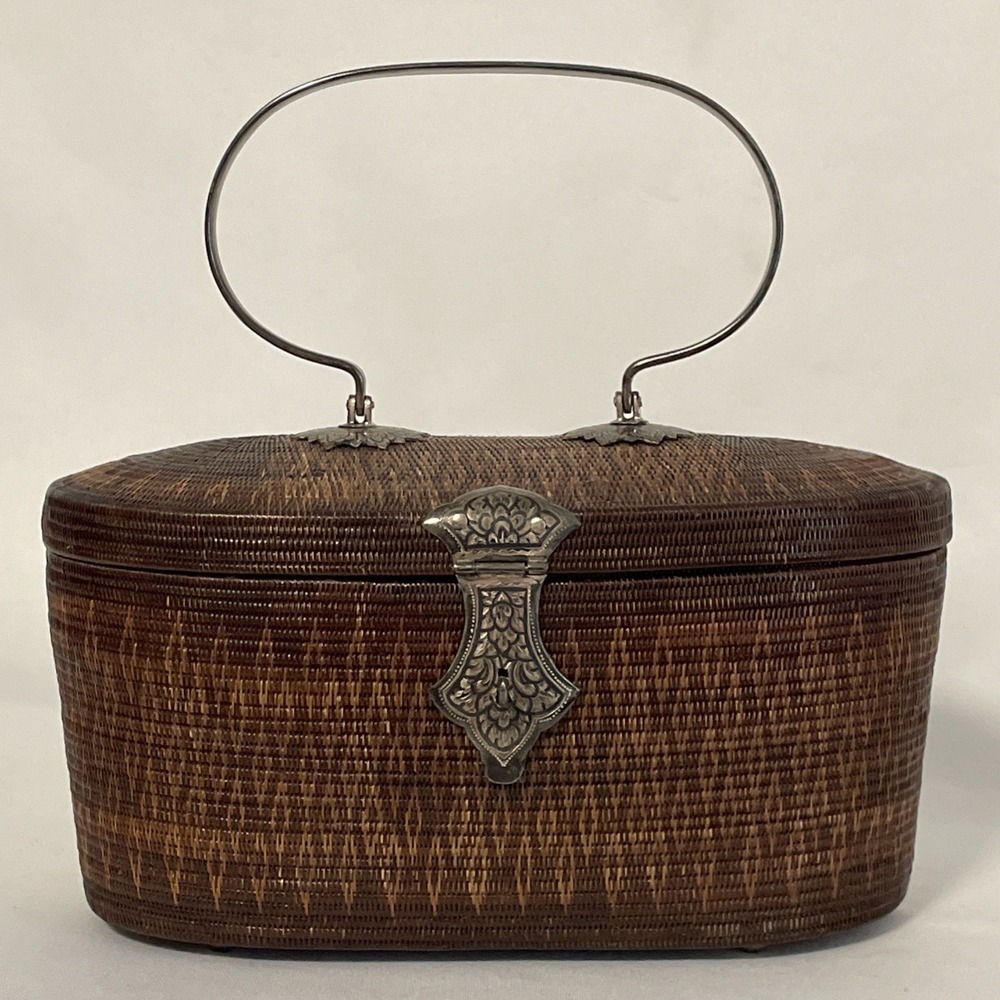 Vintage Yan Lipao Thai Hand Woven HANDBAG Purse Basket Original Excellent Cond